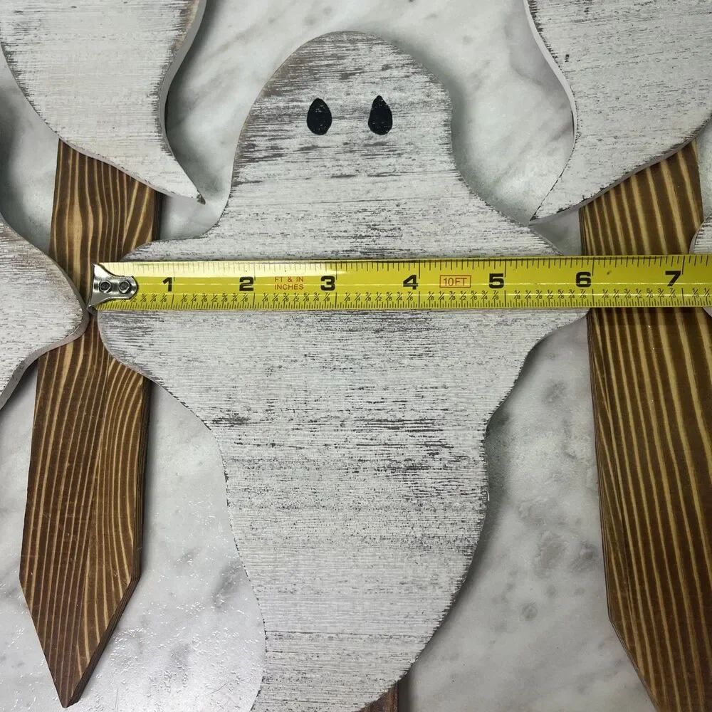Halloween Ghost Yard Stakes - 6PCS Rustic/ Distressed Ghost Lawn Decorations
